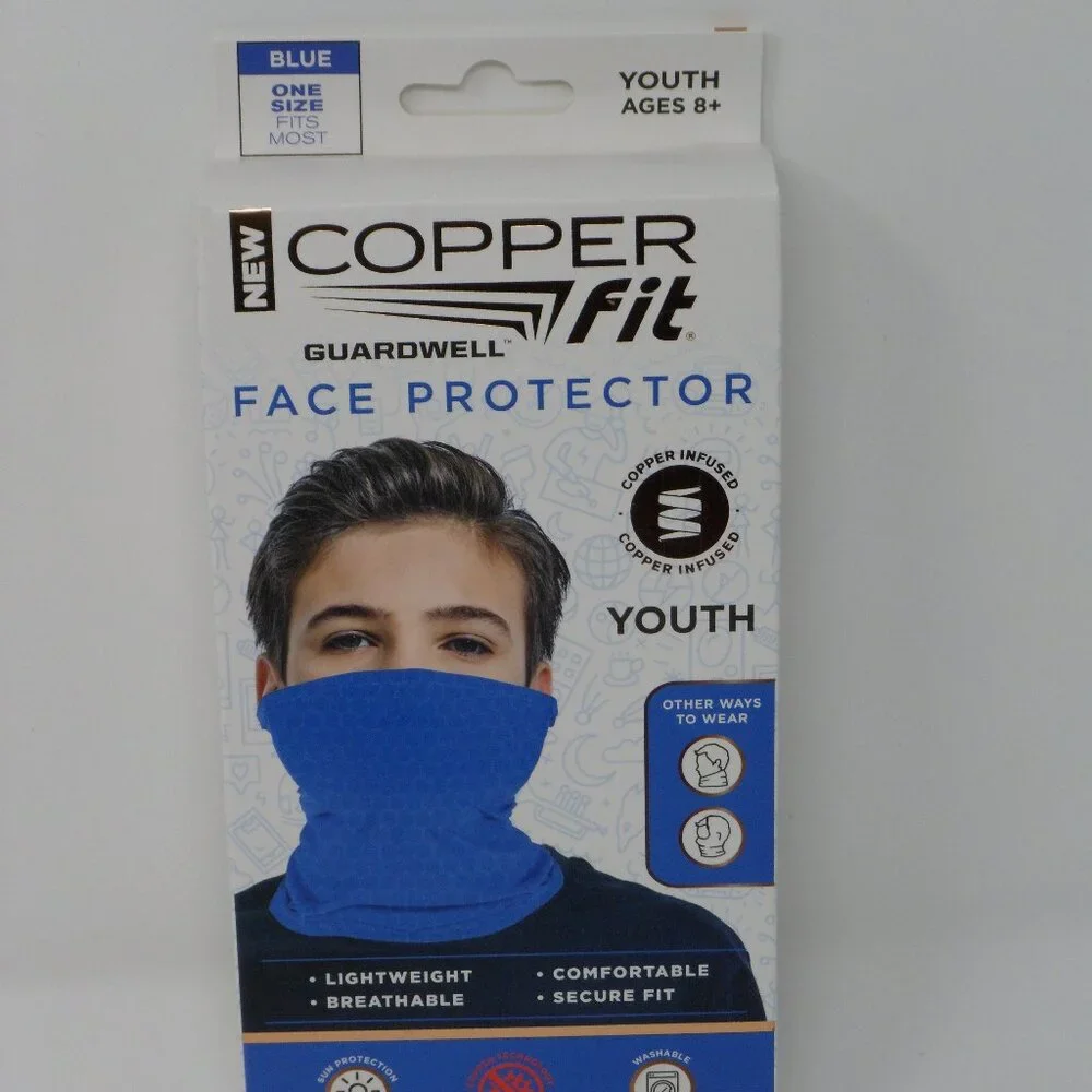 Copper Fit Guardwell Face Protector Blue Youth One Size